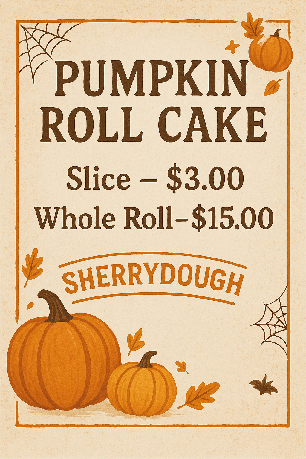 Sourdough Pumpkin Roll Slice - serves 1-2