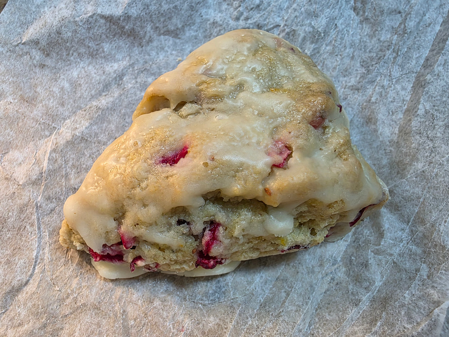 Sourdough cranberry orange scones.