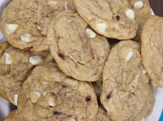 White Chocolate & Strawberry Sourdough Cookies - 1 dozen